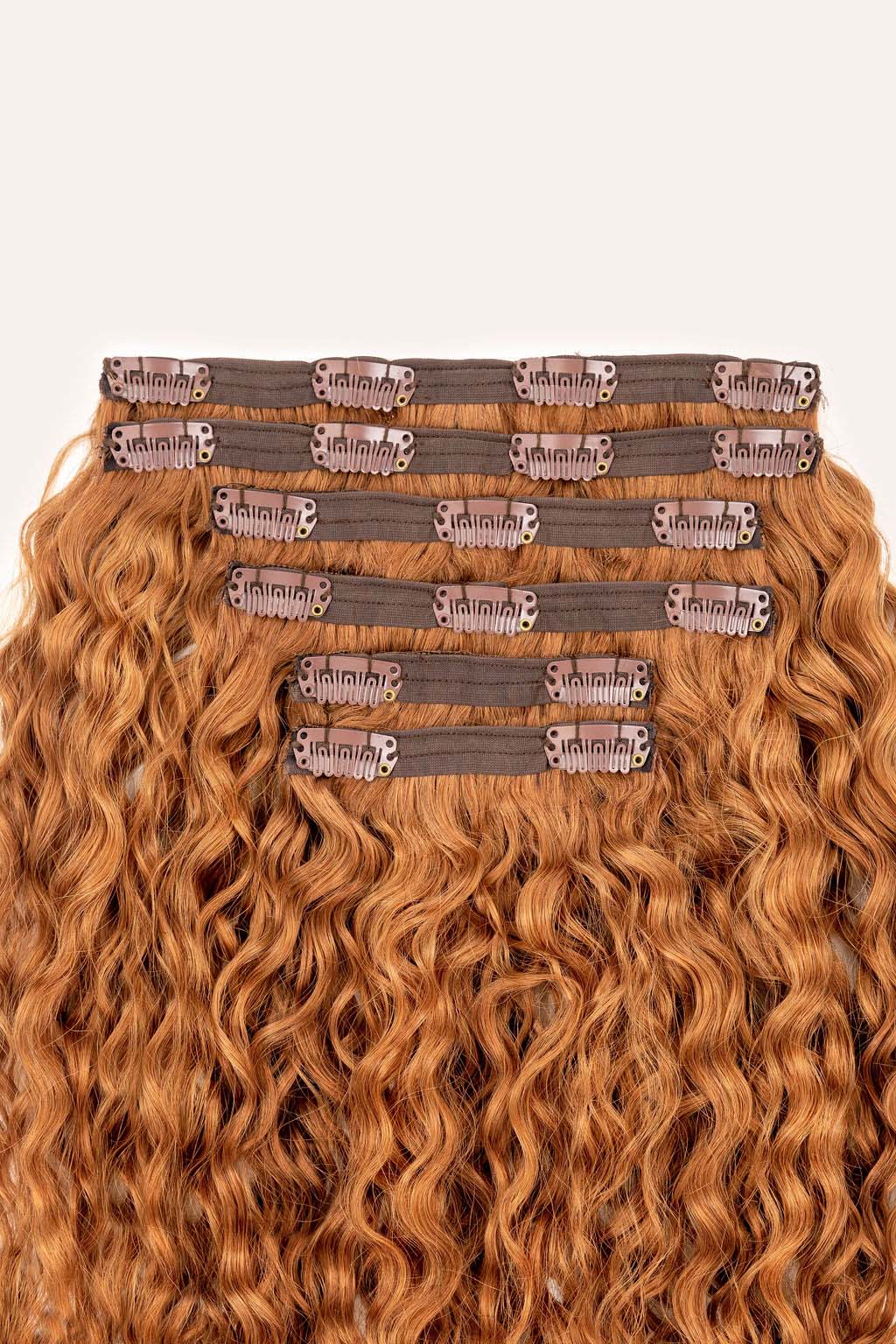 Strawberry Blonde Curly Clip-In Hair Extensions