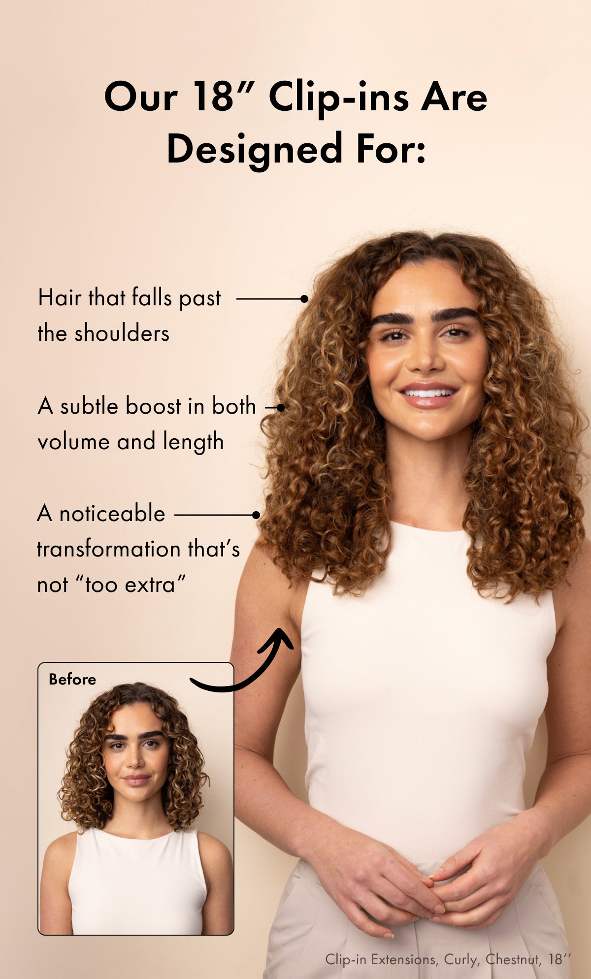 Natural Black Curly Clip-In Hair Extensions