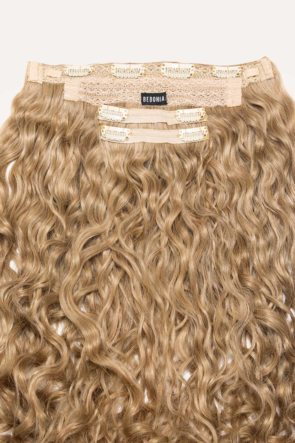 Ash Blonde Curly Slip-On Hair Extensions 180G 22”
