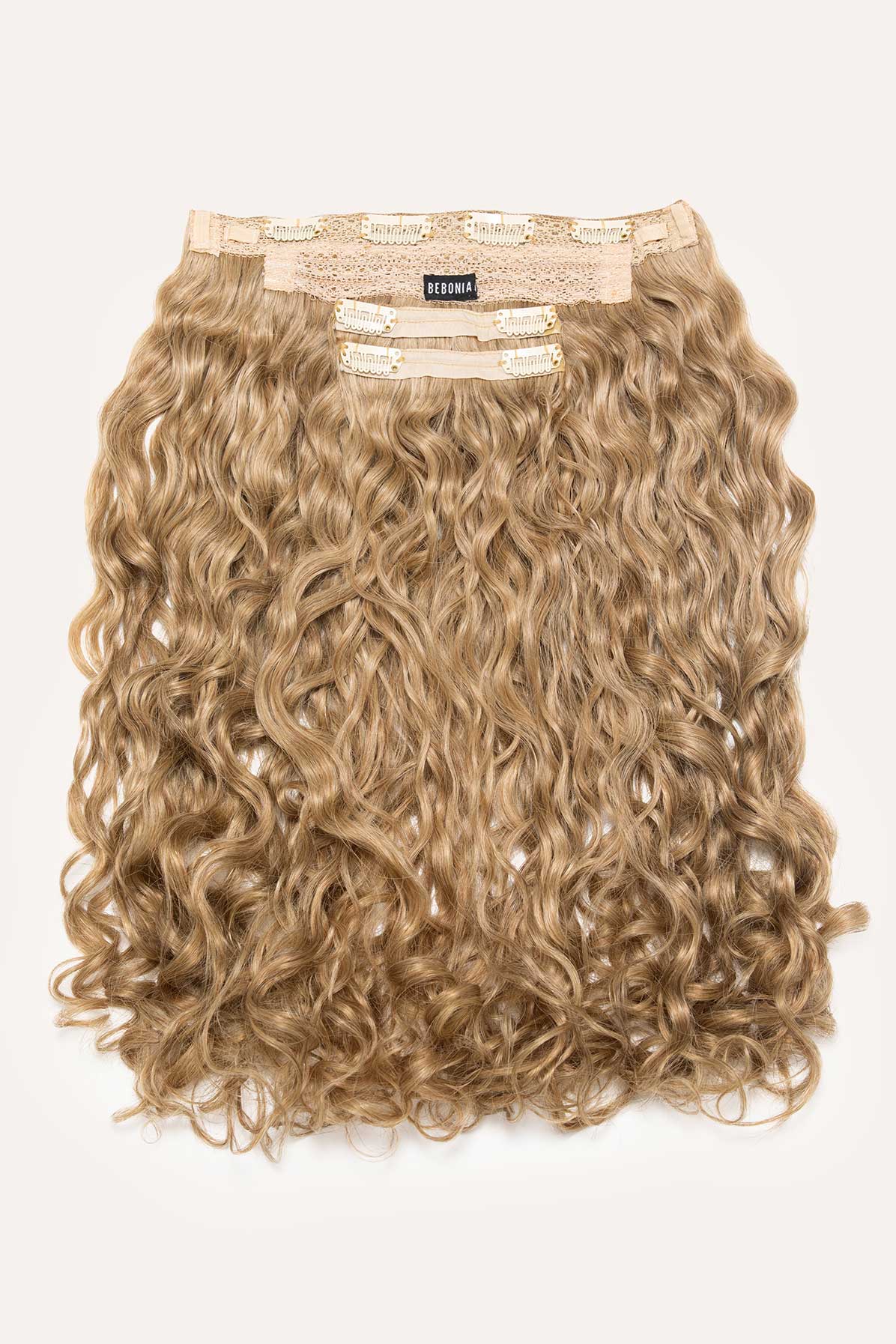 Ash Blonde Curly Slip-On Hair Extensions 180G 22”