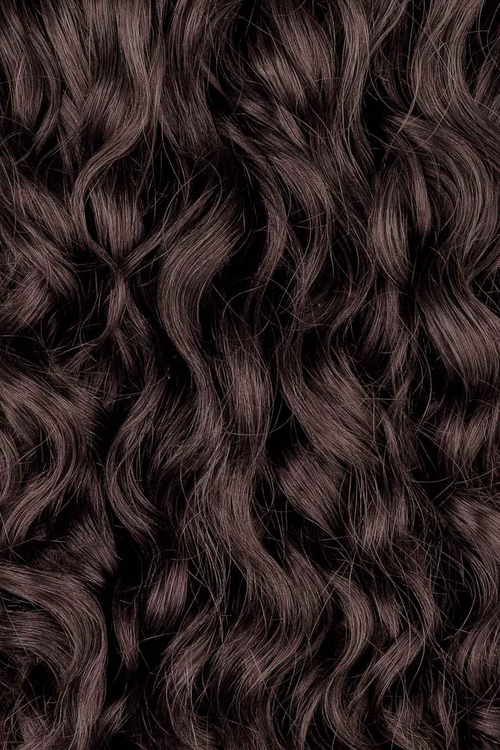 Neutral Dark Brown Curly Slip-On Hair Extensions 180G 22”
