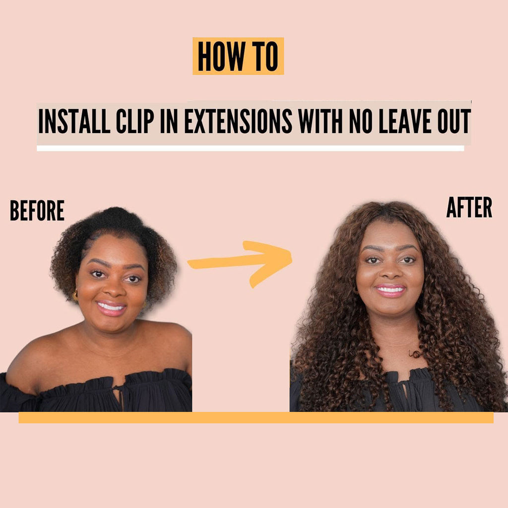 How To: Install Clip In Extensions with No Leave Out | Bebonia Curly Hair Extensions