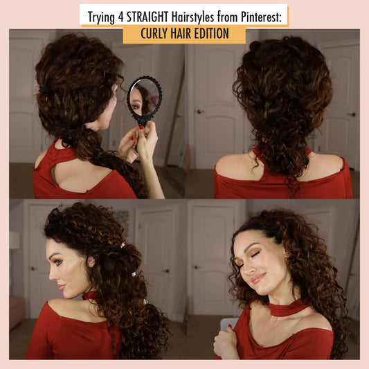 Trying 4 STRAIGHT Hairstyles from Pinterest | Curly Hair Extension Edition