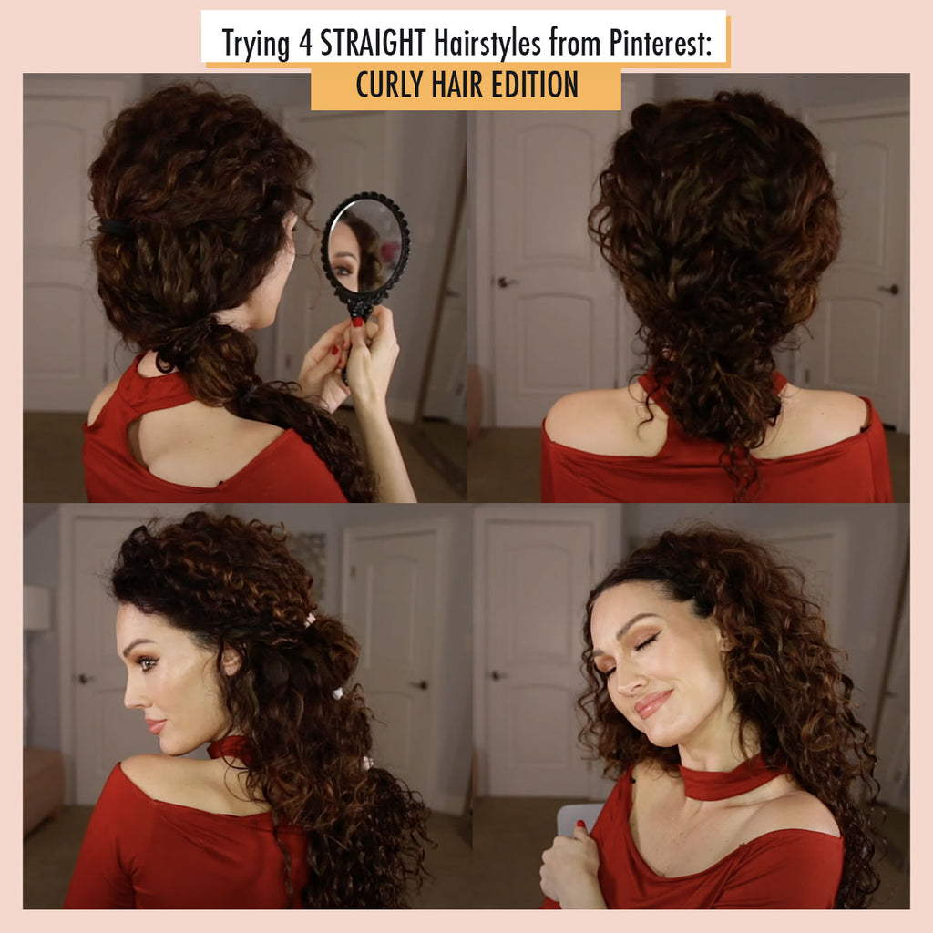 Trying 4 STRAIGHT Hairstyles from Pinterest | Curly Hair Extension Edition