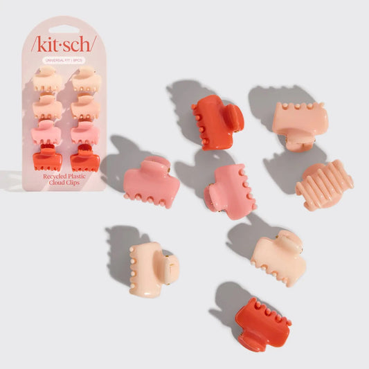 KITSCH Recycled Mini Cloud Clips 8pc Set - Assorted Cherry Blossom