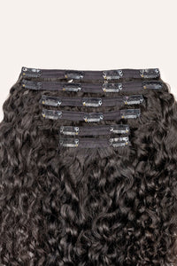 Natural Black Spiral Clip-In Hair Extensions