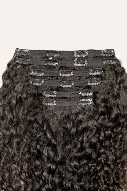 Natural Black Curly Clip-In Hair Extensions