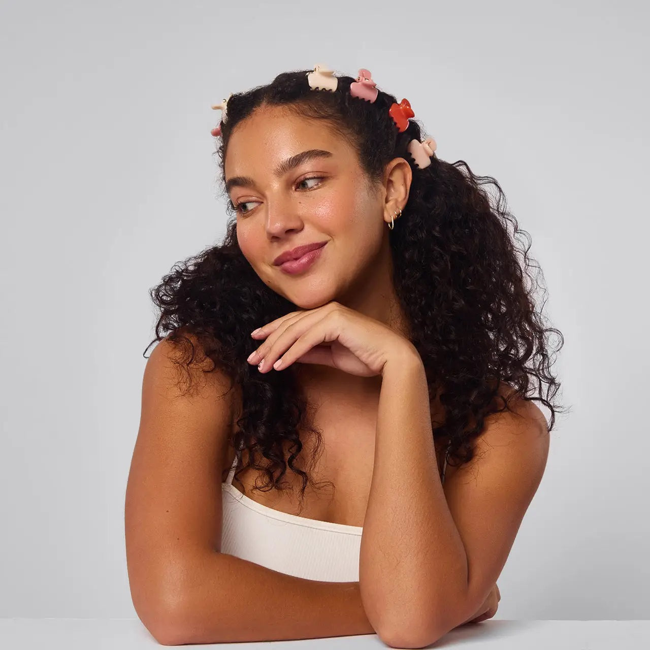 KITSCH Recycled Mini Cloud Clips 8pc Set - Assorted Cherry Blossom