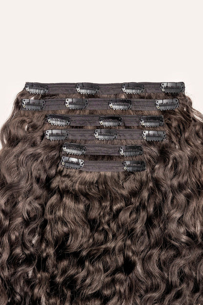 Dark Ash Brown Spiral Clip-In Hair Extensions