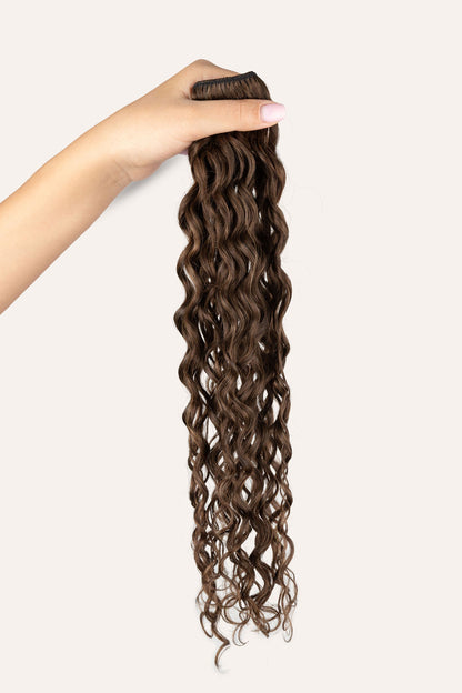 Bebonia Minis Dark Ash Brown Curly Hair Extensions