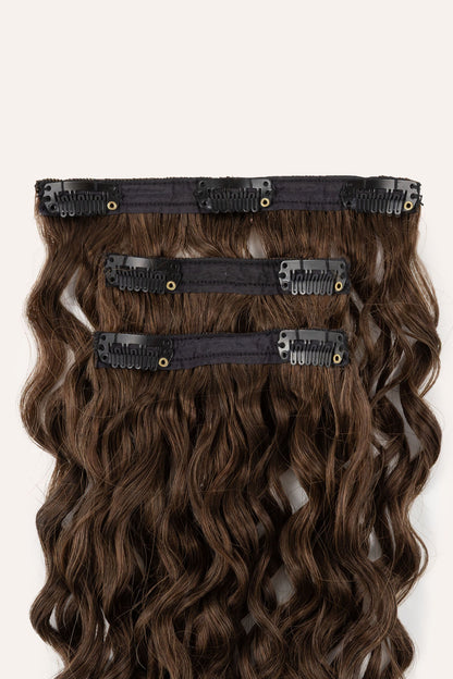 Bebonia Minis Dark Ash Brown Curly Hair Extensions
