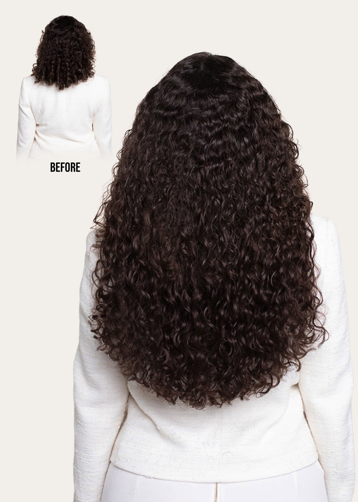 Neutral Dark Brown Curly Clip-In Hair Extensions