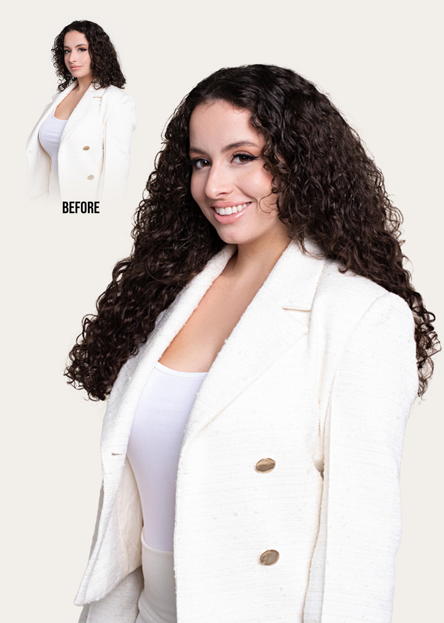 Neutral Dark Brown Curly Clip-In Hair Extensions