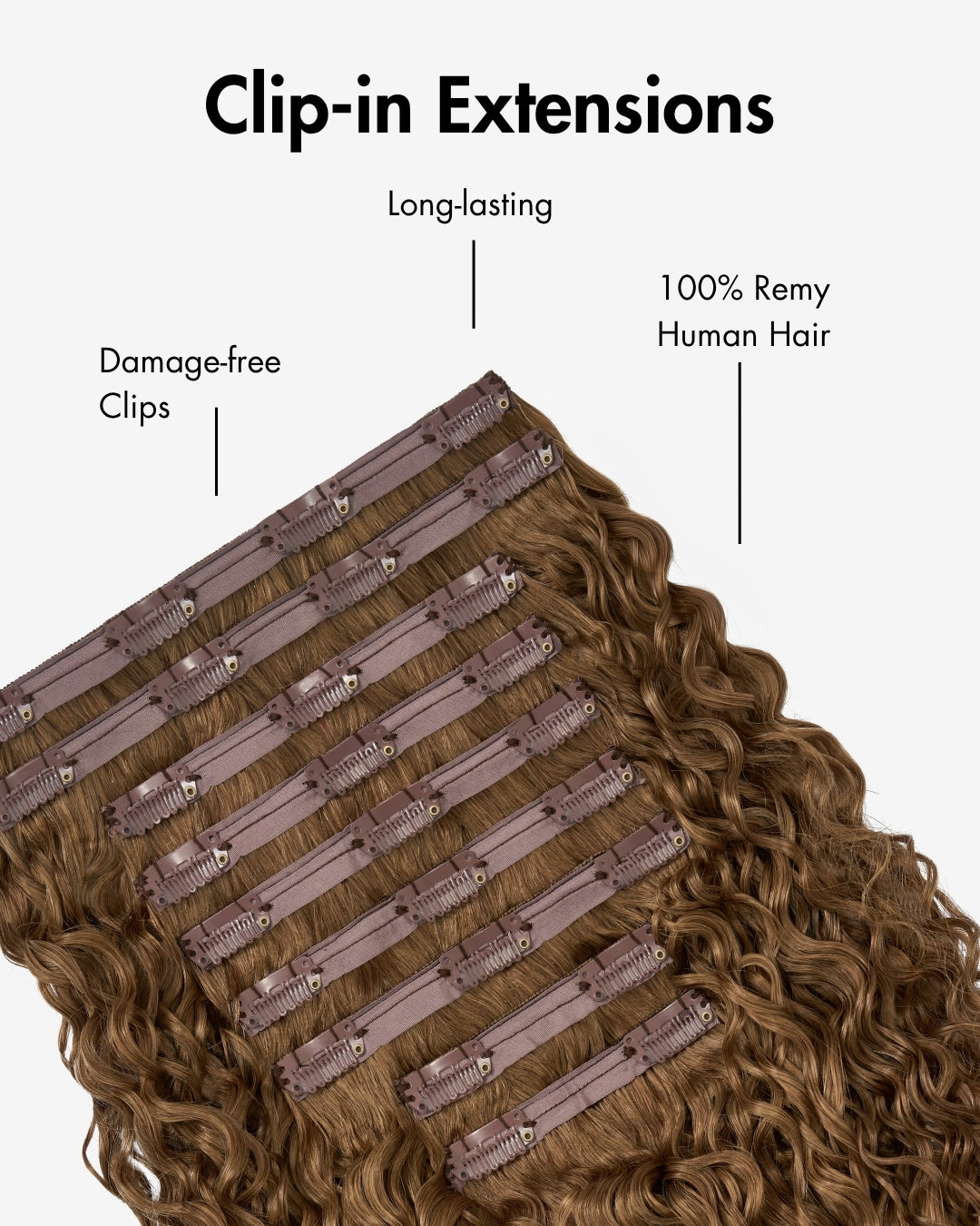 Chestnut Curly Clip-In Hair Extensions, view 11 of 11