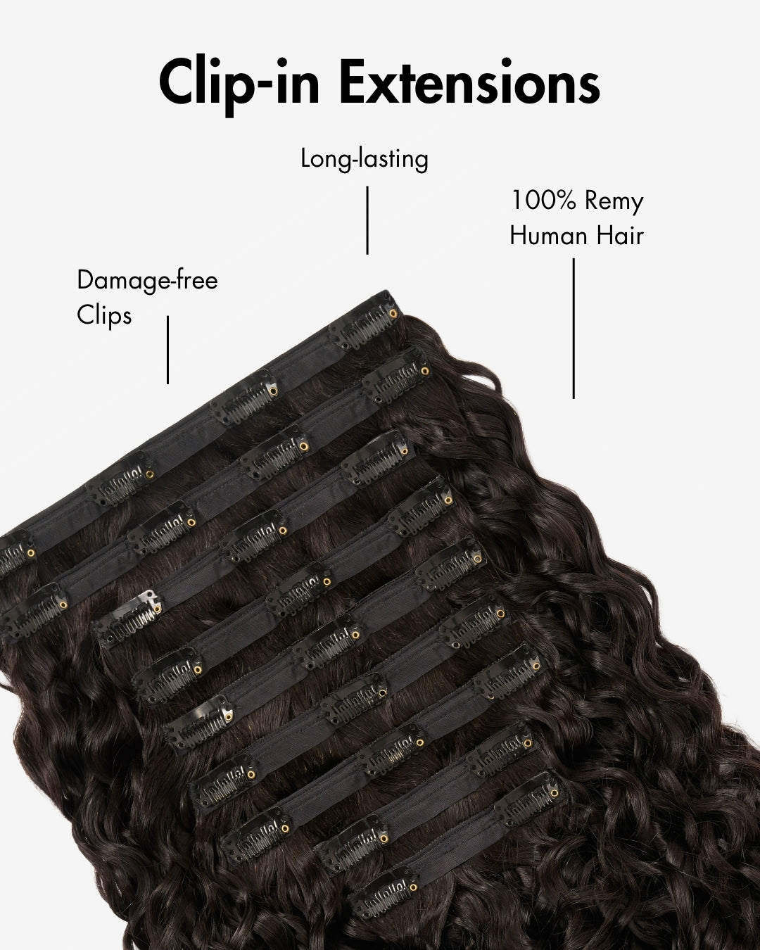 Natural Black Curly Clip-In Hair Extensions, view 10 of 10