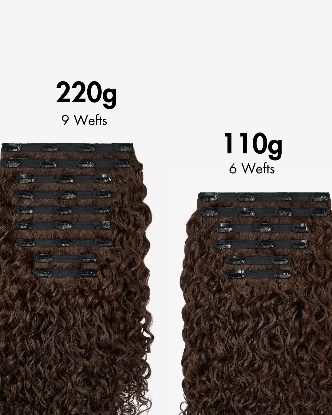 Neutral Dark Brown Curly Clip-In Hair Extensions, view 12 of 13