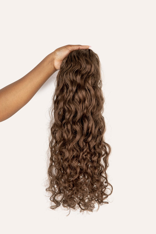 Light Brown Curly Clip-In Hair Extensions