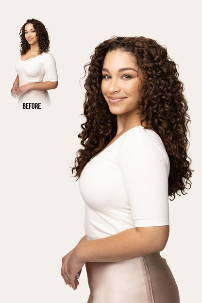 Chocolate Brown Curly Clip-In Hair Extensions