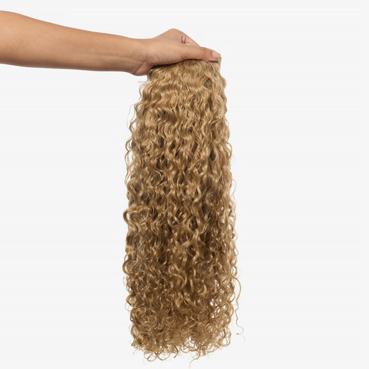 Ash Blonde Curly Clip-In Hair Extensions