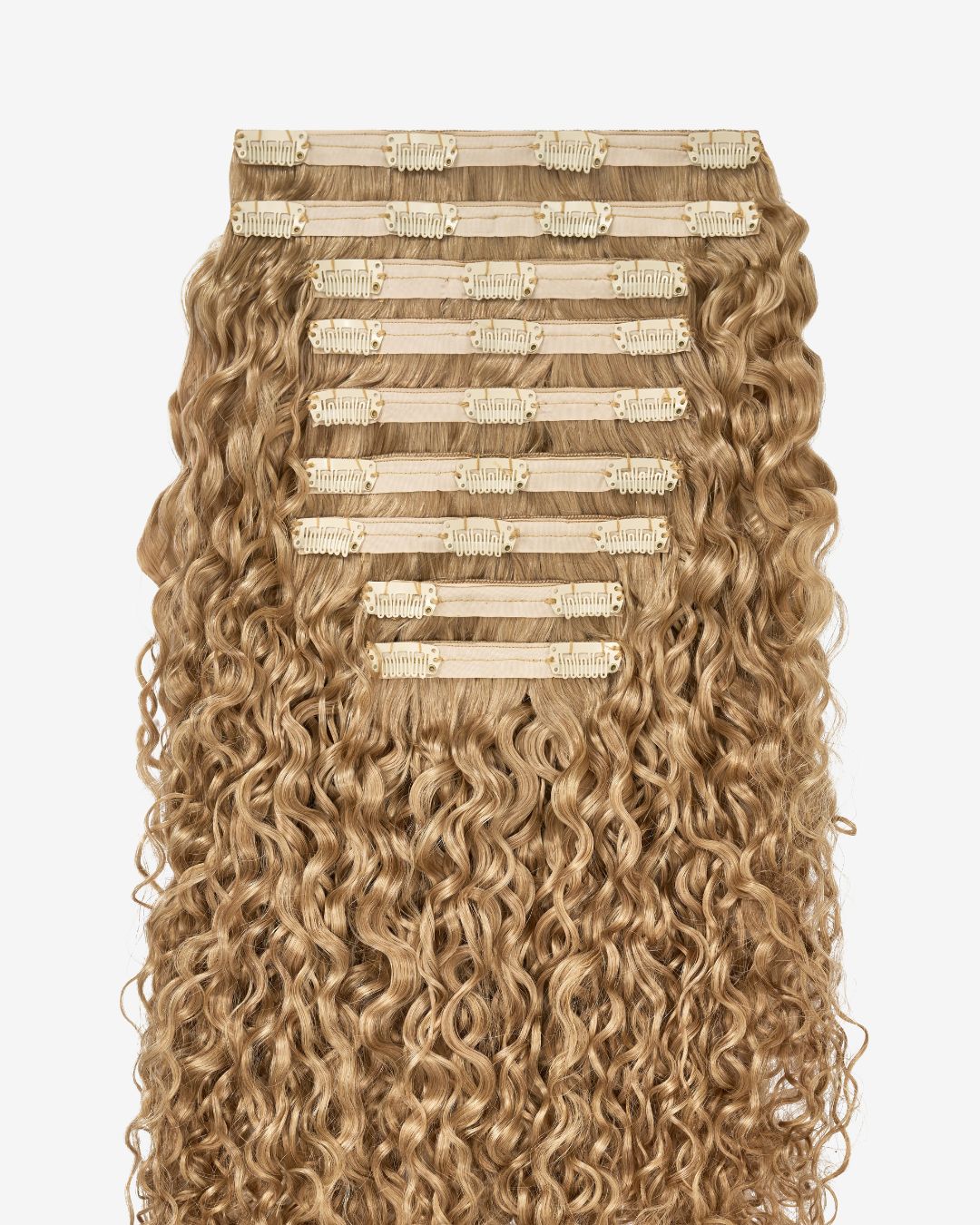 Ash Blonde Curly Clip-In Hair Extensions