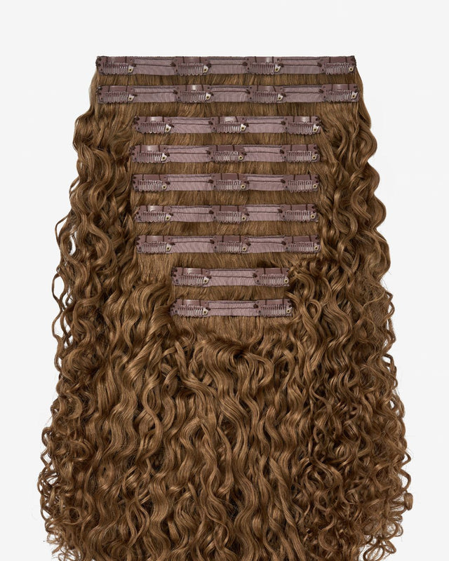 Chestnut Curly Clip-In Hair Extensions