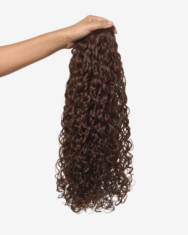Chocolate Brown Curly Clip-In Hair Extensions