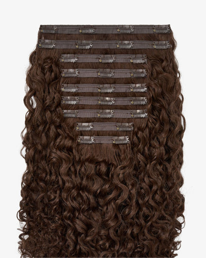 Chocolate Brown Curly Clip-In Hair Extensions
