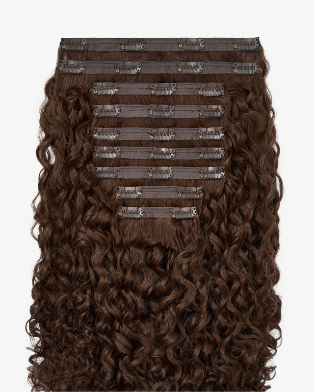 Chocolate Brown Curly Clip-In Hair Extensions
