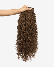 Light Brown Curly Clip-In Hair Extensions