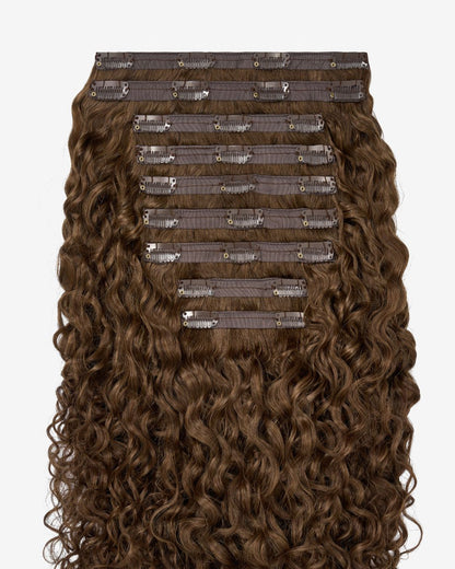 Light Brown Curly Clip-In Hair Extensions