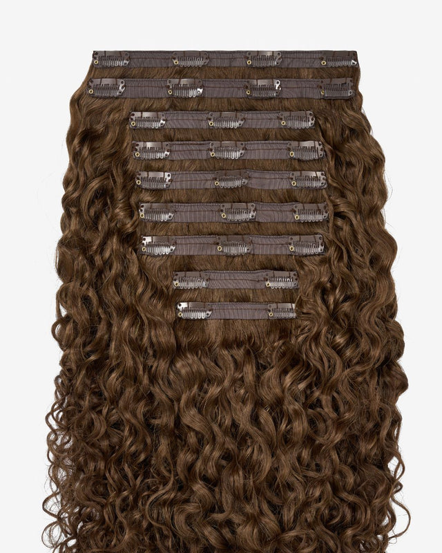Light Brown Curly Clip-In Hair Extensions