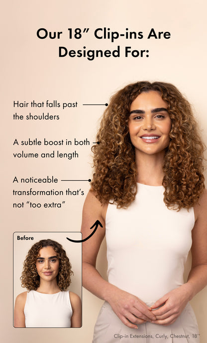 Natural Black Curly Clip-In Hair Extensions