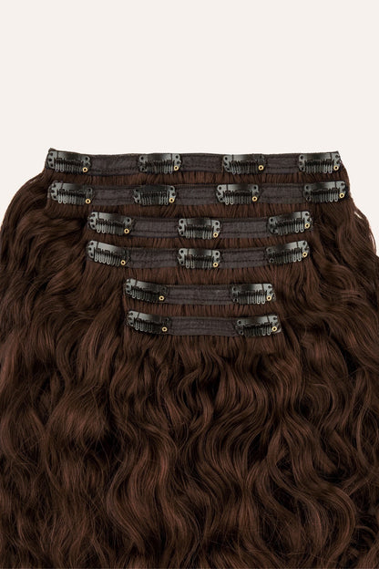 Chocolate Brown Curly Clip-In Hair Extensions