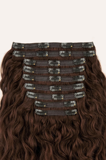 Chocolate Brown Curly Clip-In Hair Extensions