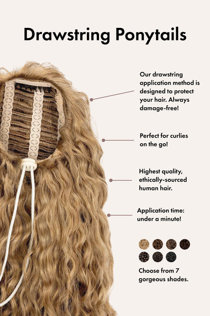 Highlighted Brown Curly Ponytail Extension