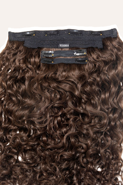 Light Brown Curly Slip-On Hair Extensions 180G 22”