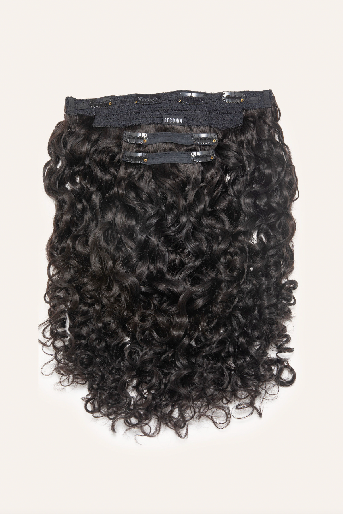 Curly Jet Black Slip-On Hair Extensions 180G 22”