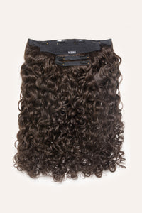 Neutral Dark Brown Curly Slip-On Hair Extensions 180G 22”
