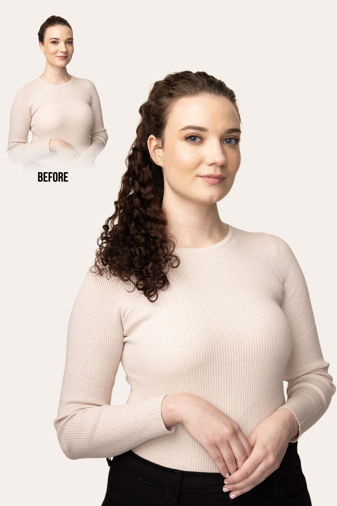 Chocolate Brown Curly Ponytail Extension, view 7 of 10