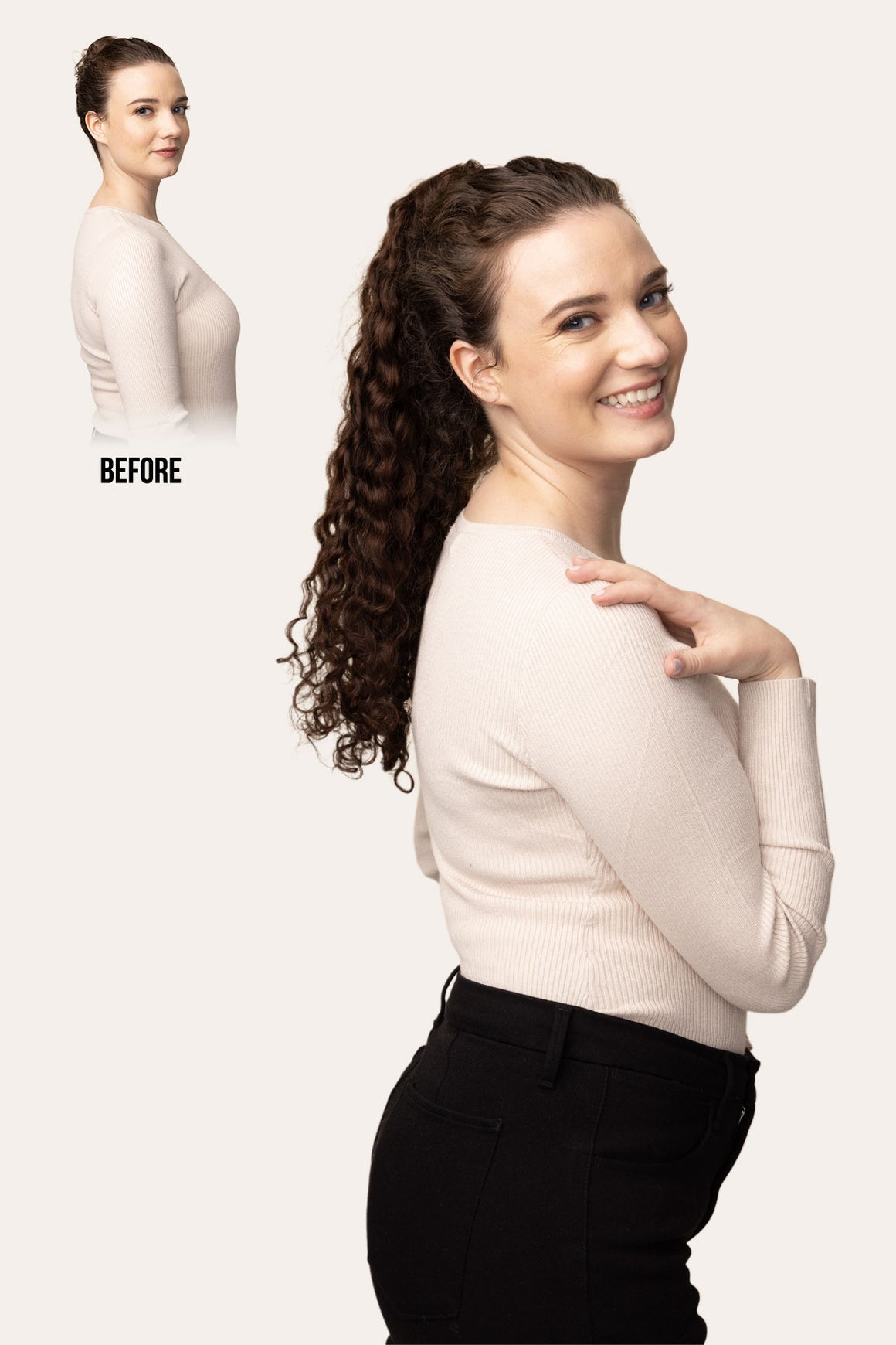 Chocolate Brown Curly Ponytail Extension, view 8 of 10