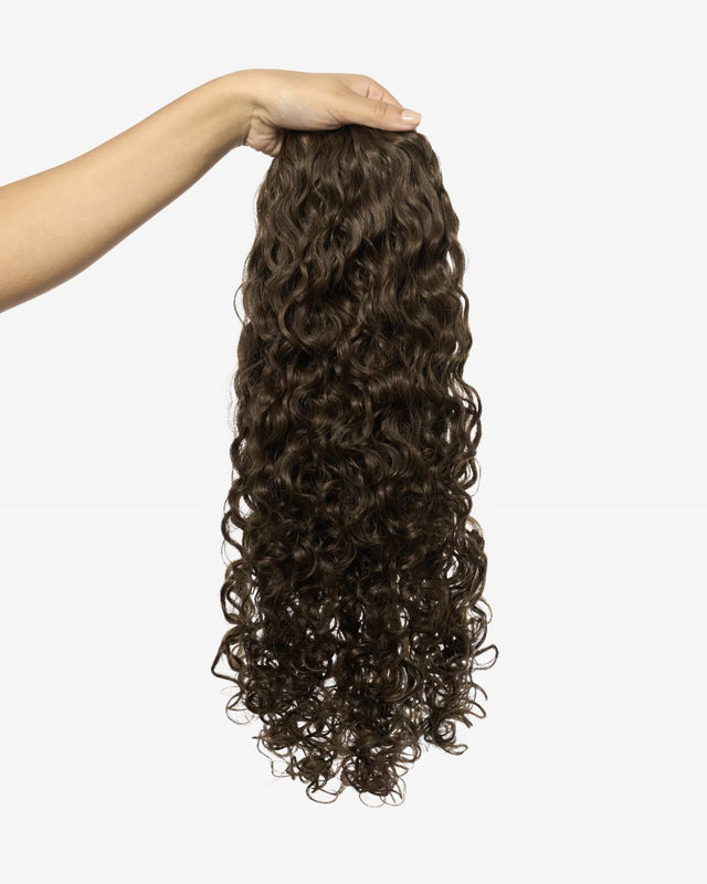 Dark Ash Brown Curly Ponytail Extension
