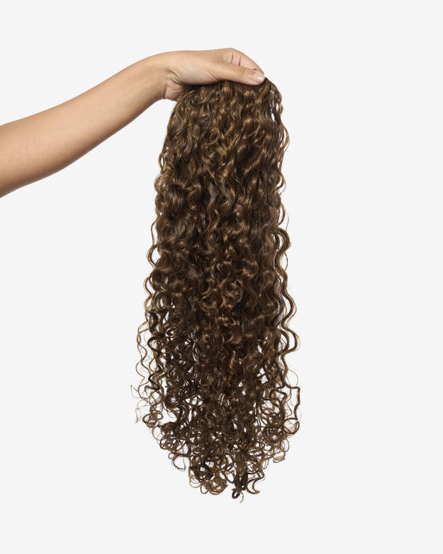Highlighted Brown Curly Ponytail Extension
