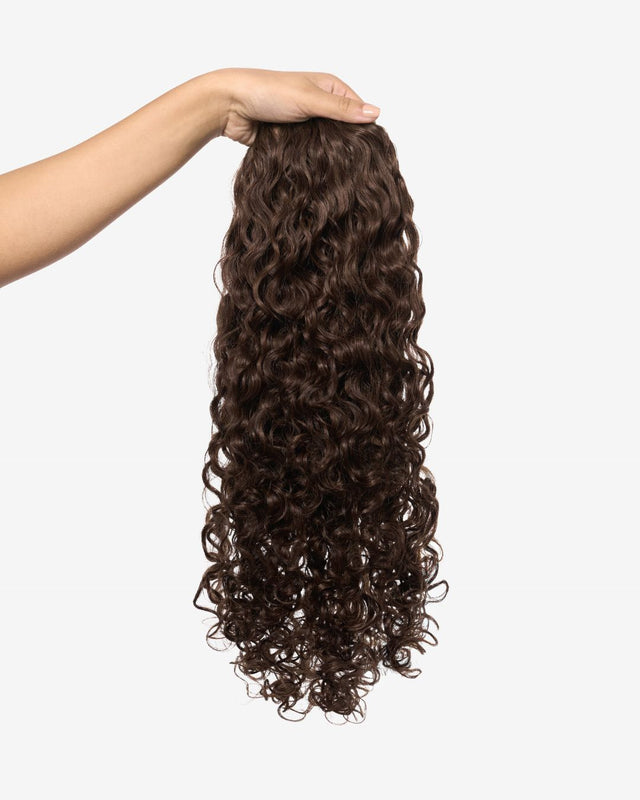 Neutral Dark Brown Curly Ponytail Extension