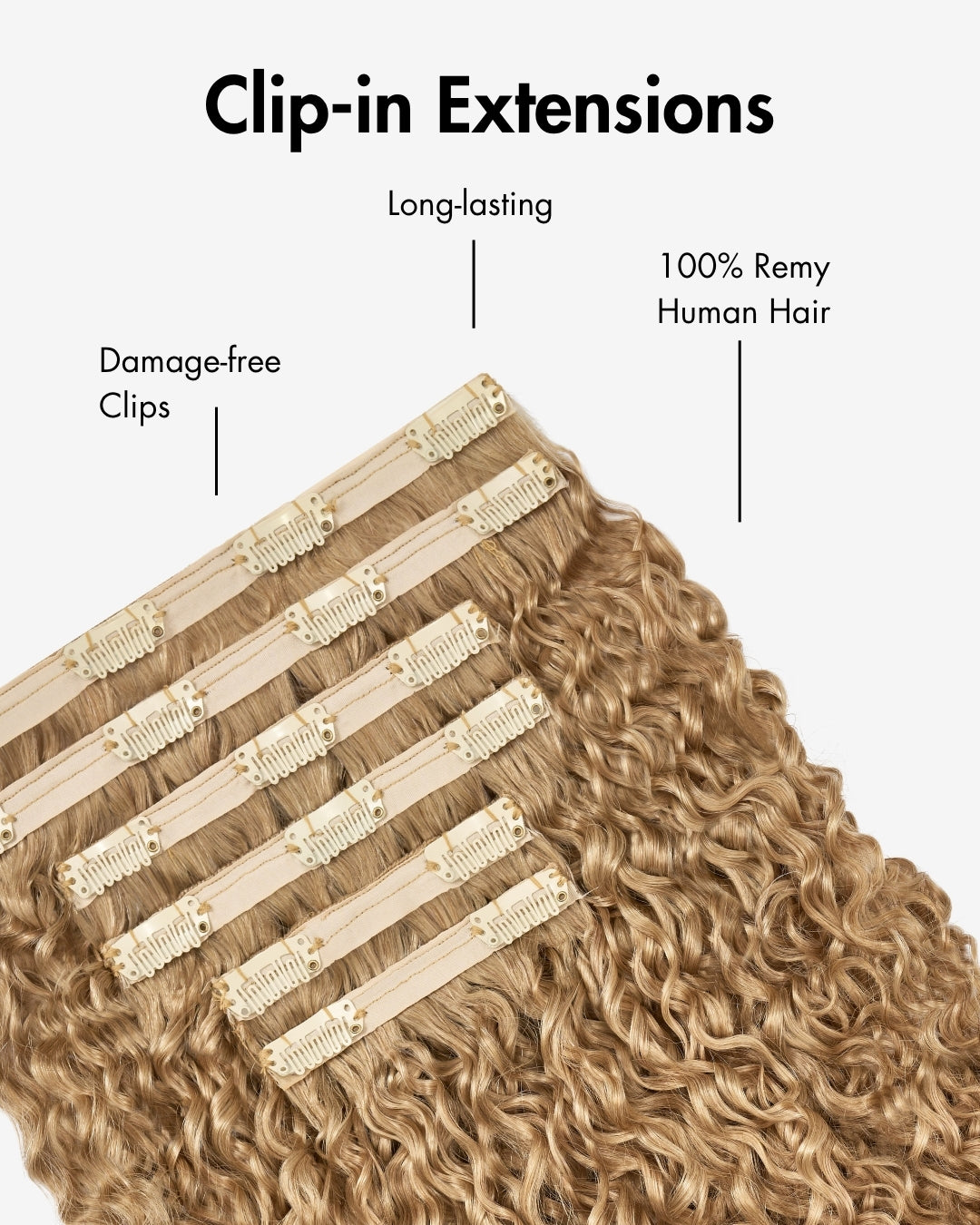 Ash Blonde Ringlet Clip-In Hair Extensions, view 9 of 9