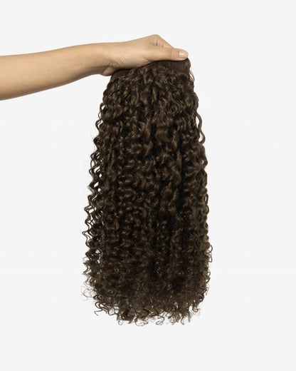 Dark Ash Brown Ringlet Clip-In Hair Extensions