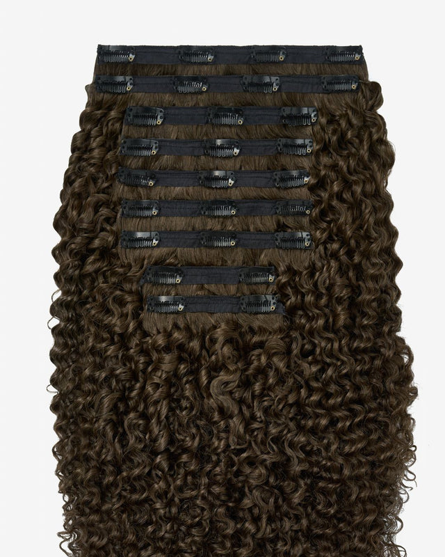 Dark Ash Brown Ringlet Clip-In Hair Extensions