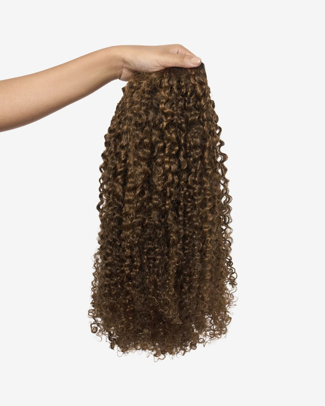 Highlighted Brown Ringlet Clip-In Hair Extensions