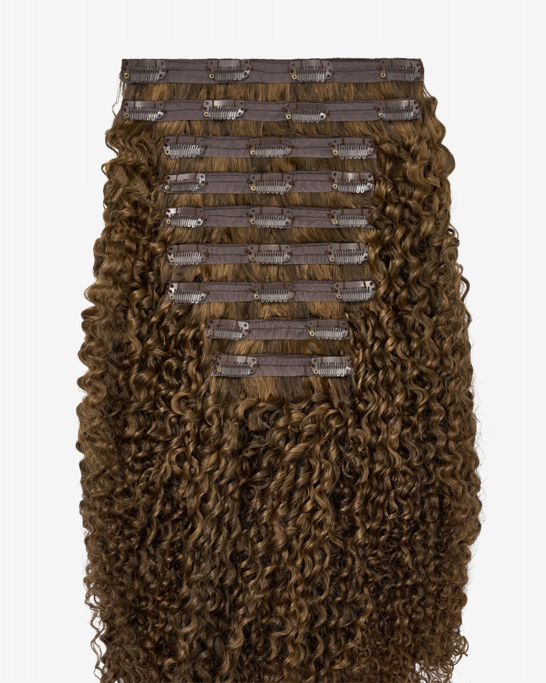 Highlighted Brown Ringlet Clip-In Hair Extensions