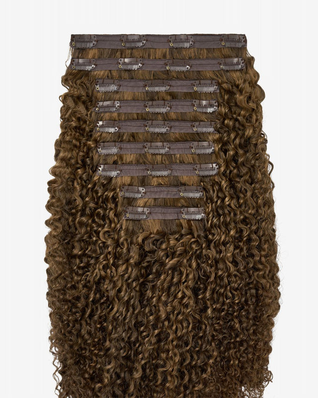 Highlighted Brown Ringlet Clip-In Hair Extensions