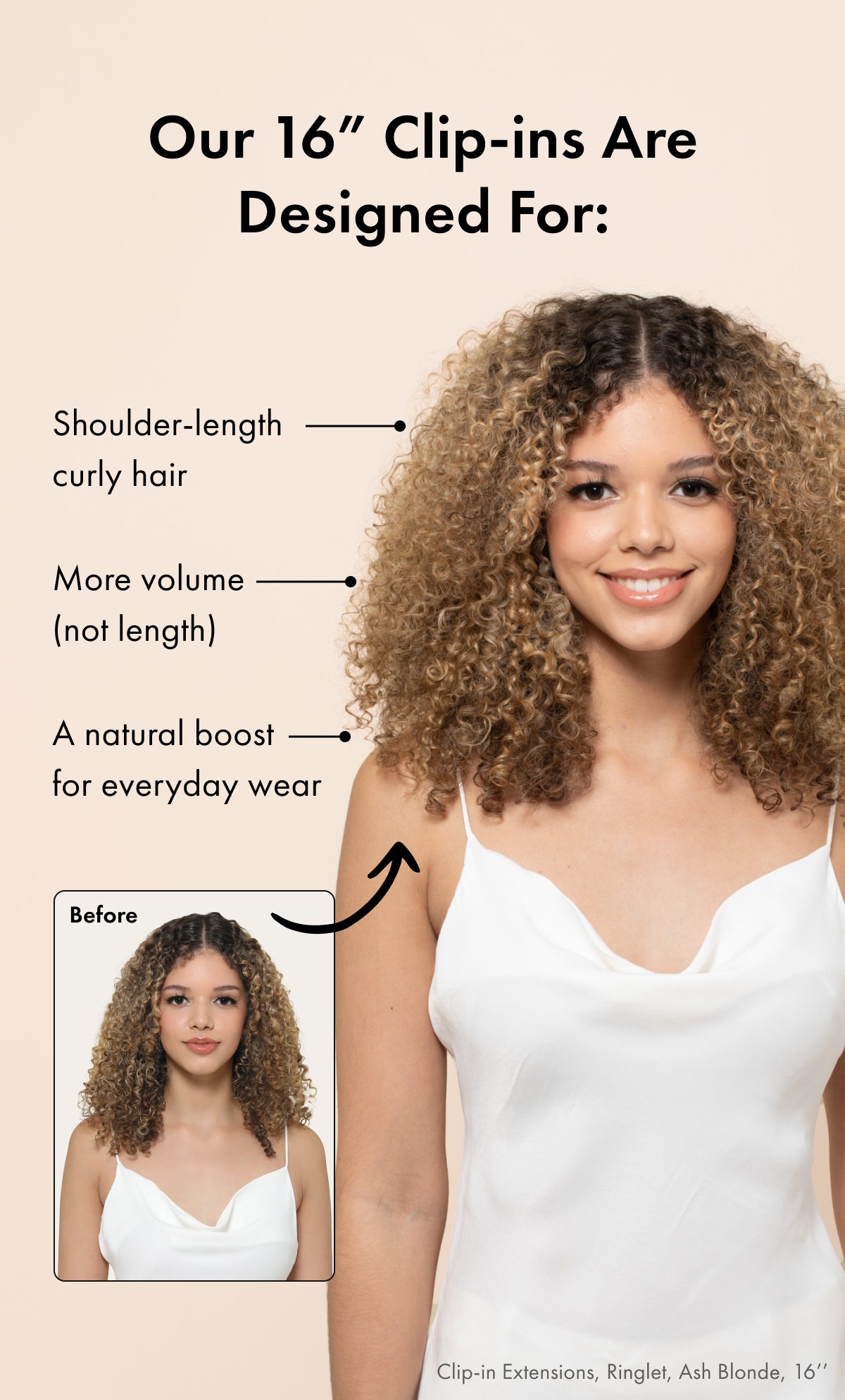 Light Brown Ringlet Clip-In Hair Extensions